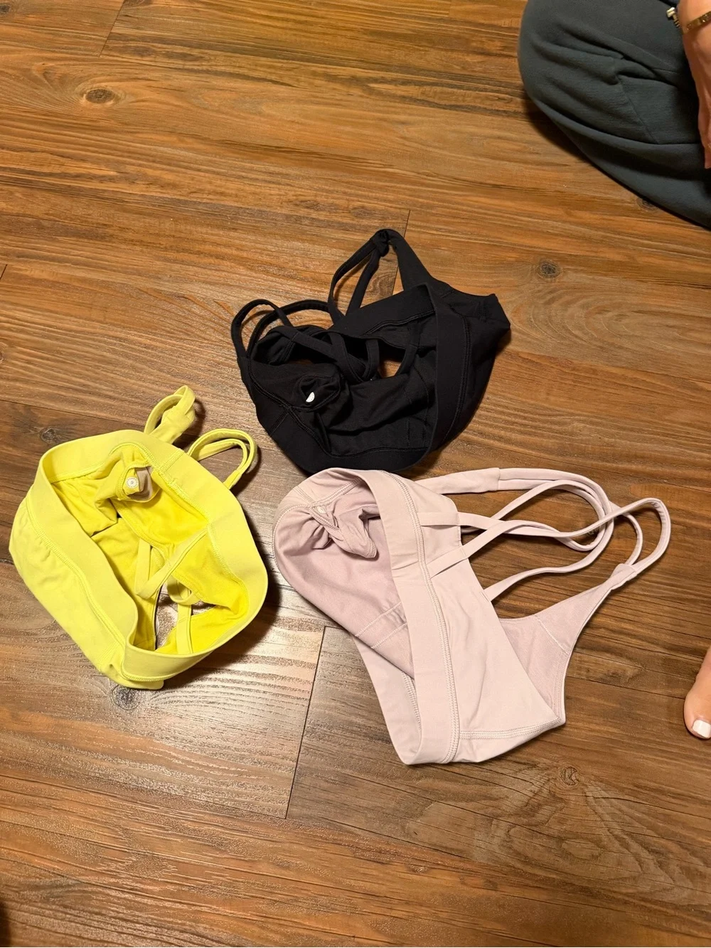 lululemon Energy Sports Bra Trio - Black, Yellow, Light Pink